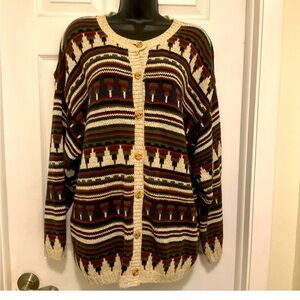 WOOLRICH Rugged Outdoor Wear Cardigan/Sweater Southwestern Design‎ Size M